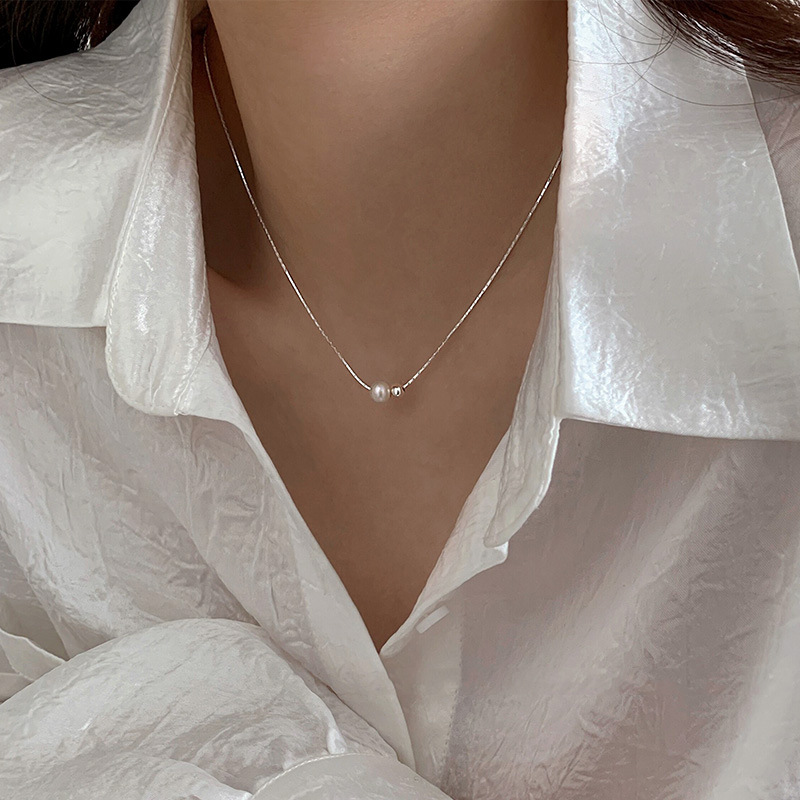 Pearl Trim Chain - Christmas Gift 925 Sterling Silver Exquisite