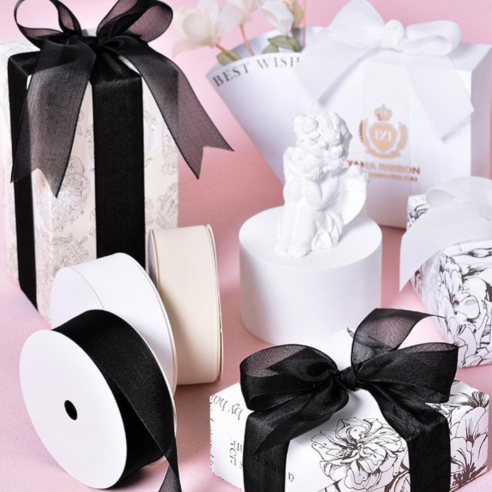 1 Inch Black Organza Ribbon Wi - đánh giá và giá Organza Ribbon Spool