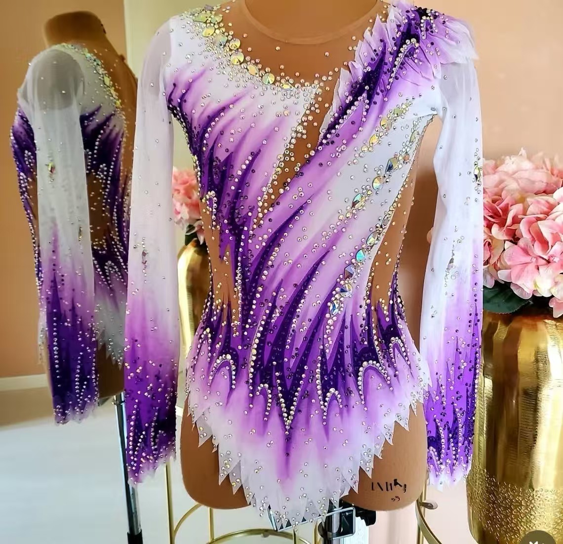 Girls Purple White Rhythmic Gy - đánh giá và giá Rhinestone Banding Trim