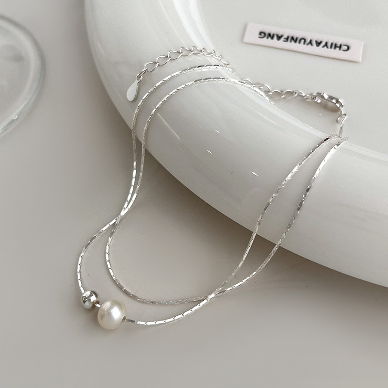 Christmas Gift 925 Sterling Si - đánh giá và giá Pearl Trim Chain