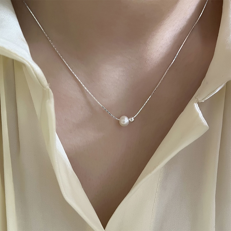 Christmas Gift 925 Sterling Si - đánh giá và giá Pearl Trim Chain