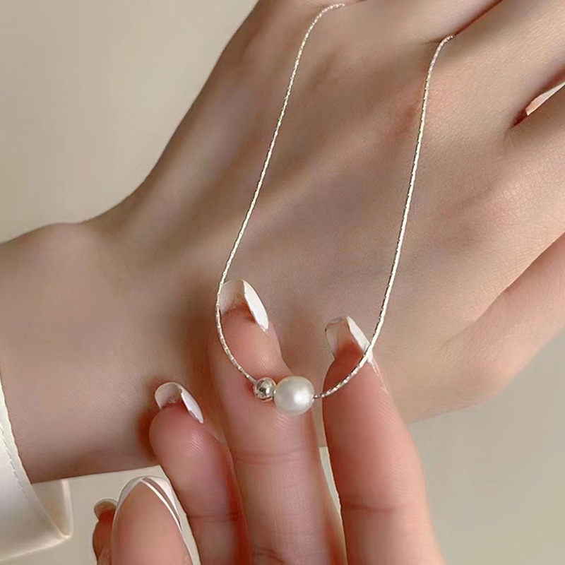 Christmas Gift 925 Sterling Si - đánh giá và giá Pearl Trim Chain